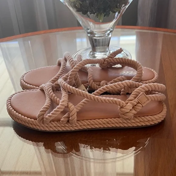 Aerie Rope Sandal Blush Pink Size 8 NWT - Picture 2 of 9